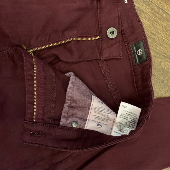 AG Jeans Farrah High Rise Skinny Jeans 27R Maroon 3188 - Picture 7 of 10